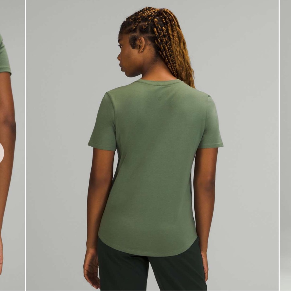 Pima Cotton Lululemon Love Tee Shirt In Green Twill View 2